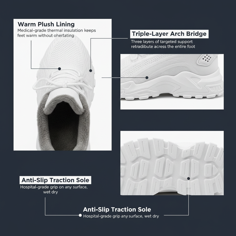 Eloria - Feature Details: Warm Plush Lining, Triple-Layer Arch Bridge, Anti-Slip Traction