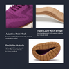 Lady Comfy - Feature Details: Adaptive Knit Mesh, Triple-Layer Arch Bridge, FlexStride Outsole
